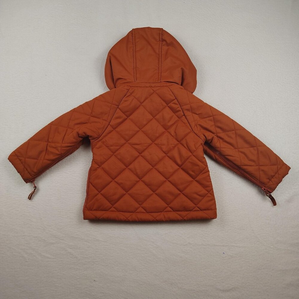 Cat & Jack Jacket Toddler Girls 3T Hooded Quilted Full Zip - Picture 2 of 5
